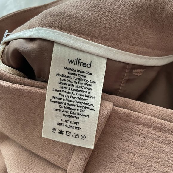 Wilfred Tie-Front Pants Casual High Waisted Belted Straight Leg Tan 4 NO BELT - Picture 9 of 10